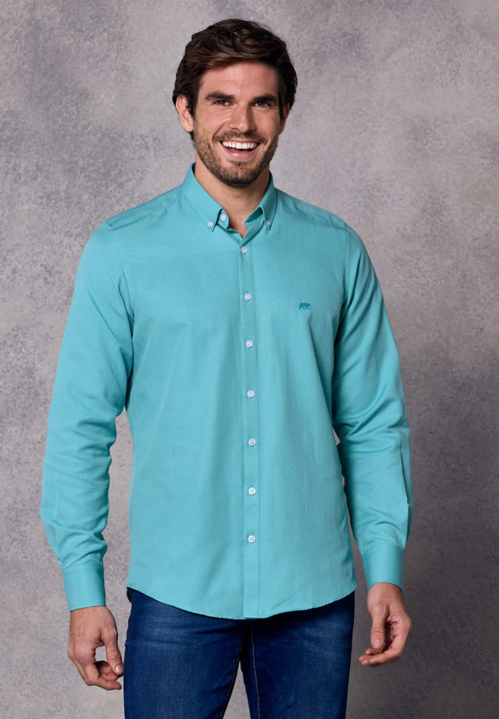 Rivet & Denim Oxford Shirt | Aqua