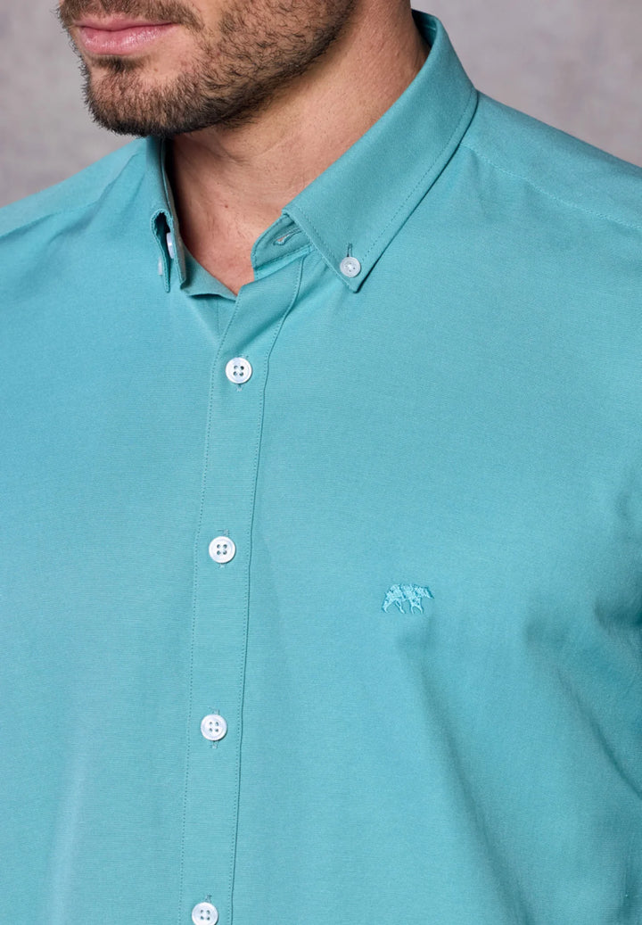 Rivet & Denim Oxford Shirt | Aqua