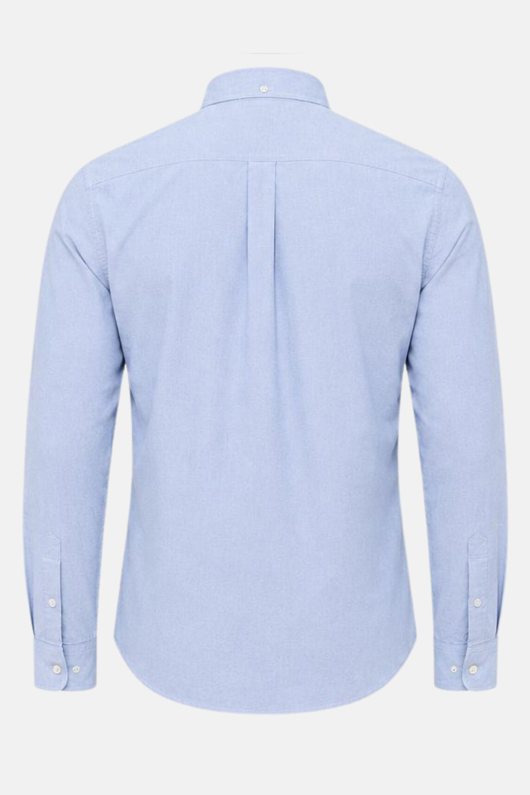 The back view of a light blue Rivet & Denim Oxford shirt available in size s-4xl.