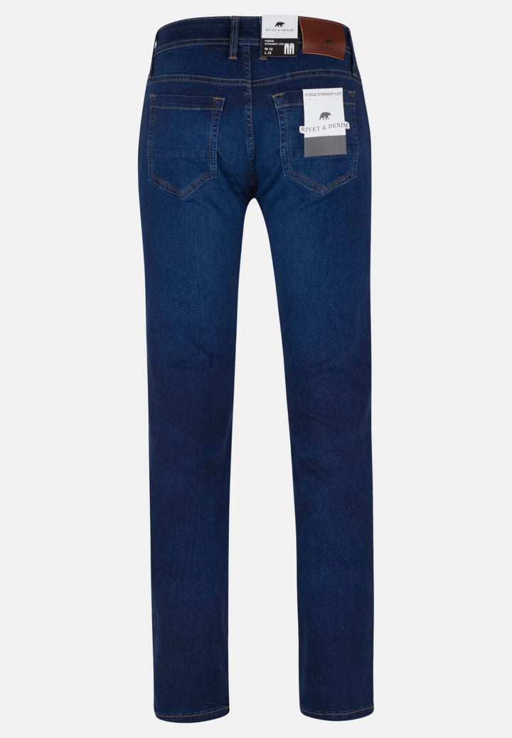 Rivet & Denim Straight Leg Jeans | Forge | Mid Wash