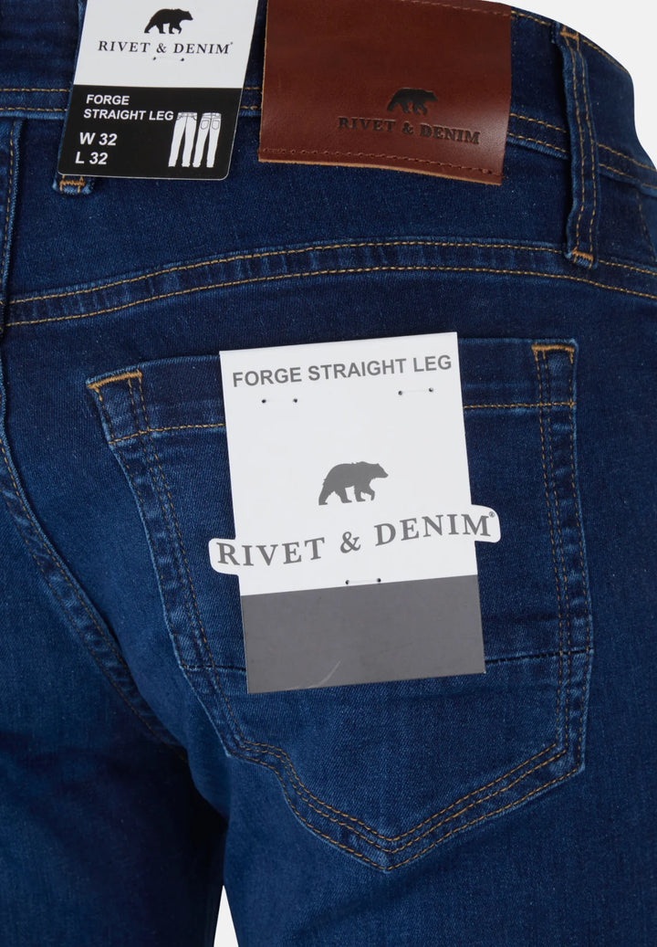 Rivet & Denim Straight Leg Jeans | Forge | Mid Wash