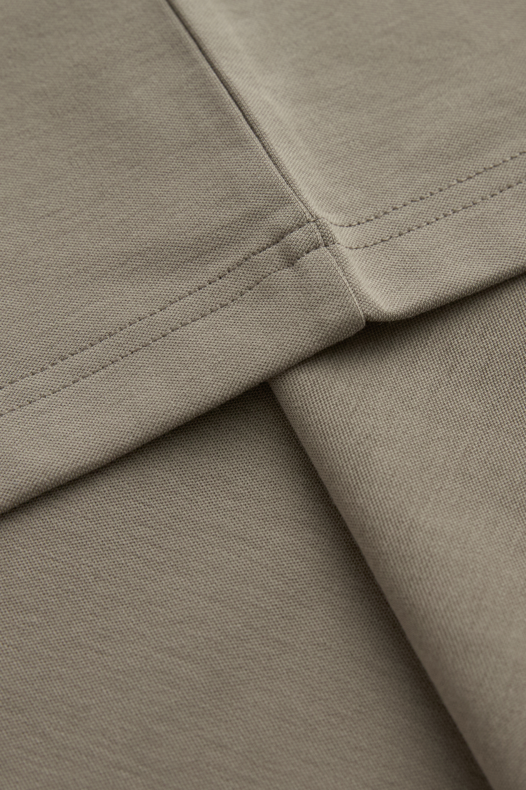 Grandad top hem with double rows of stitching