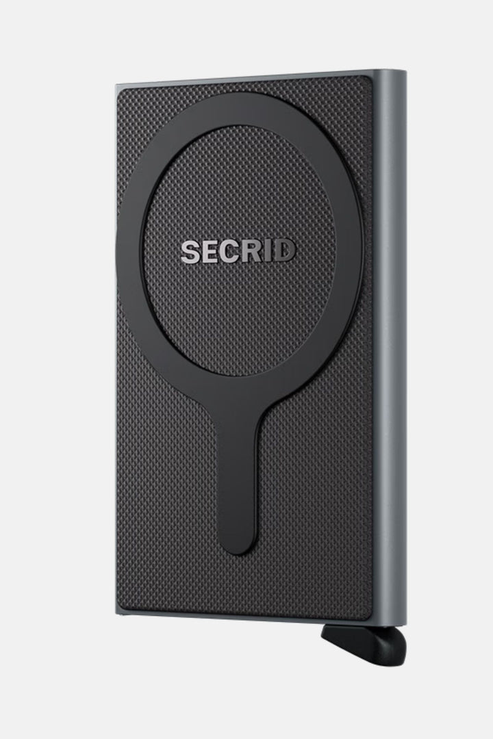 Secrid titanium MagSafe card protector front, textured dark gray with SECRID logo