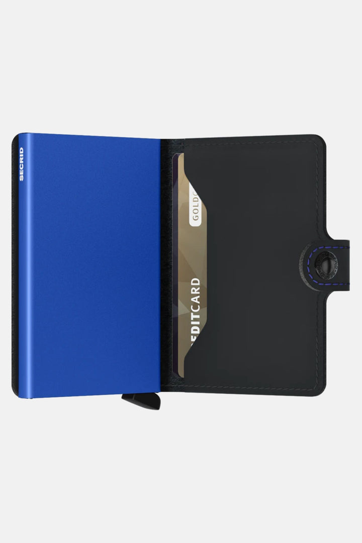 Secrid Miniwallet | Matte Black & Blue