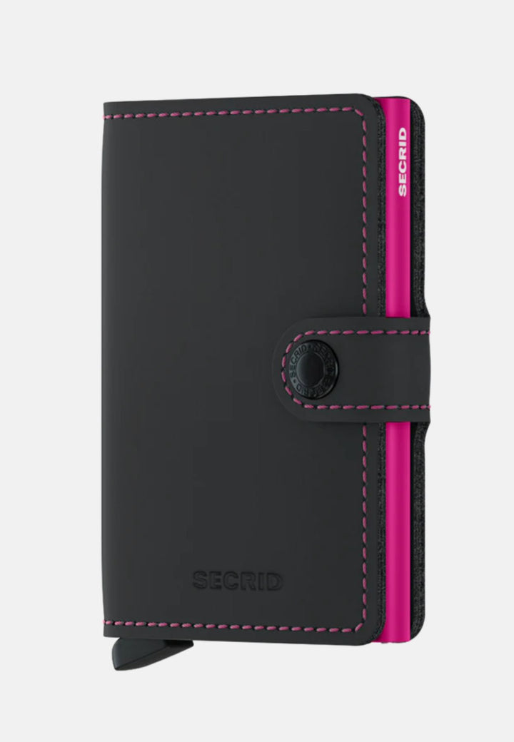 Secrid Miniwallet | Matte Black & Fuchsia