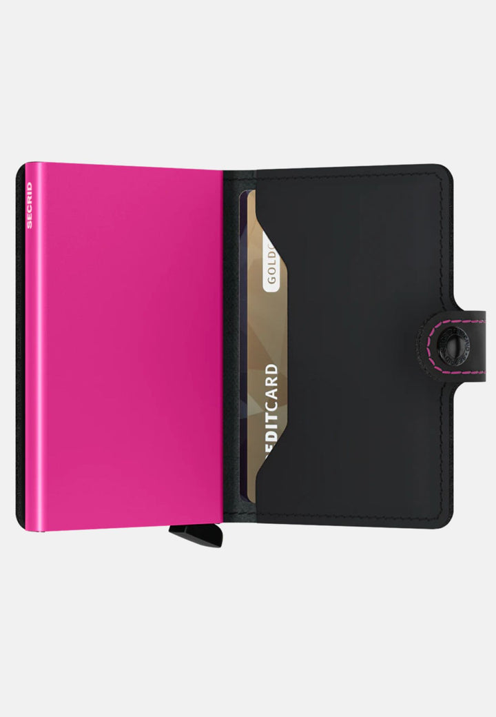 Secrid Miniwallet | Matte Black & Fuchsia