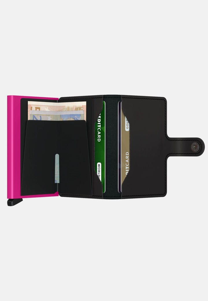 Secrid Miniwallet | Matte Black & Fuchsia