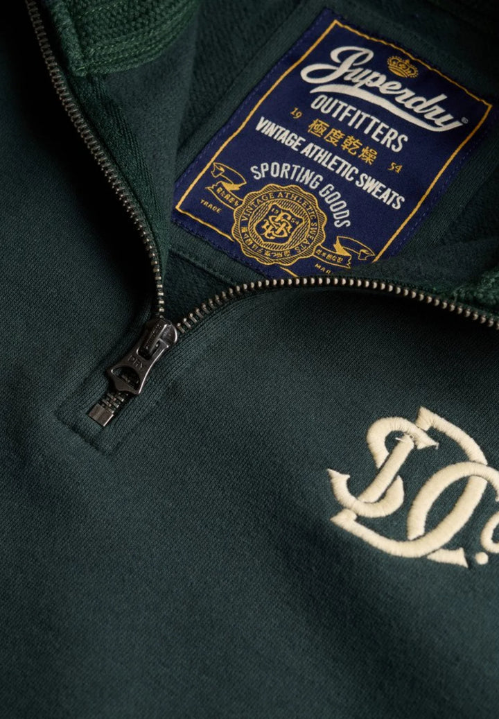 Superdry Athletic SD Co Half Zip Sweatshirt | Eagle Green