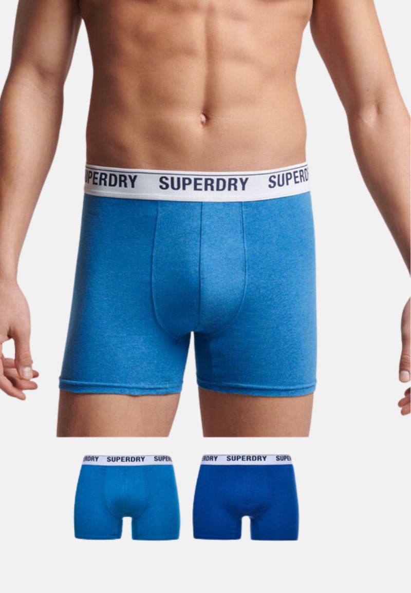 Superdry Boxers | Double Pack | Mazarine/Electric Blue