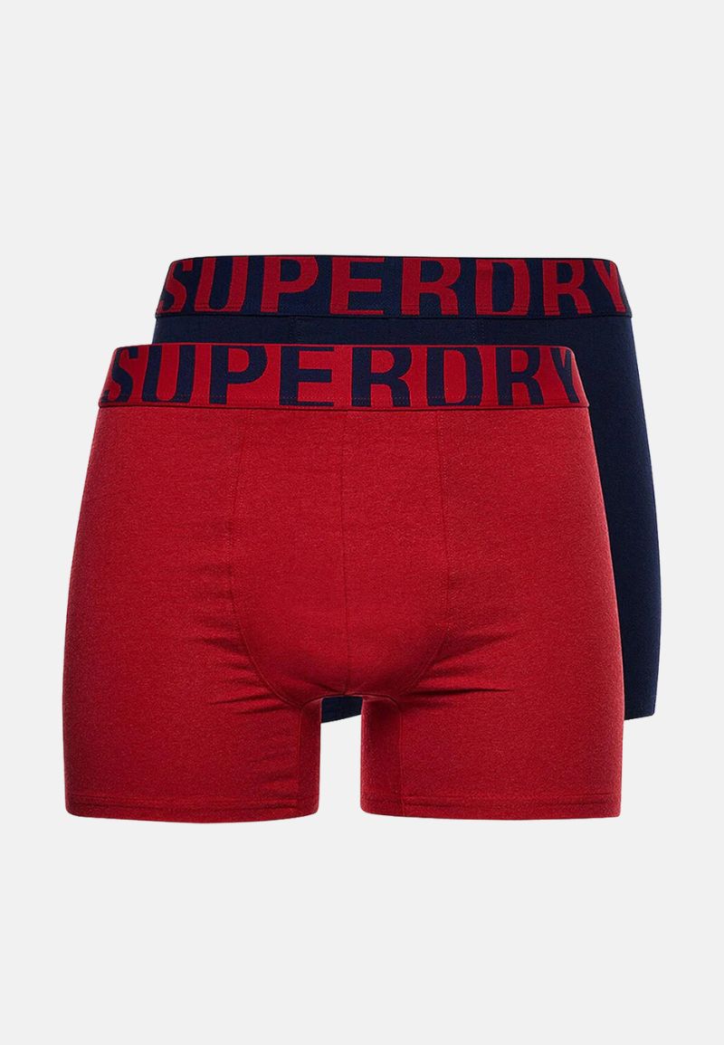 Superdry Boxers | Double Pack | Navy/Risk Red