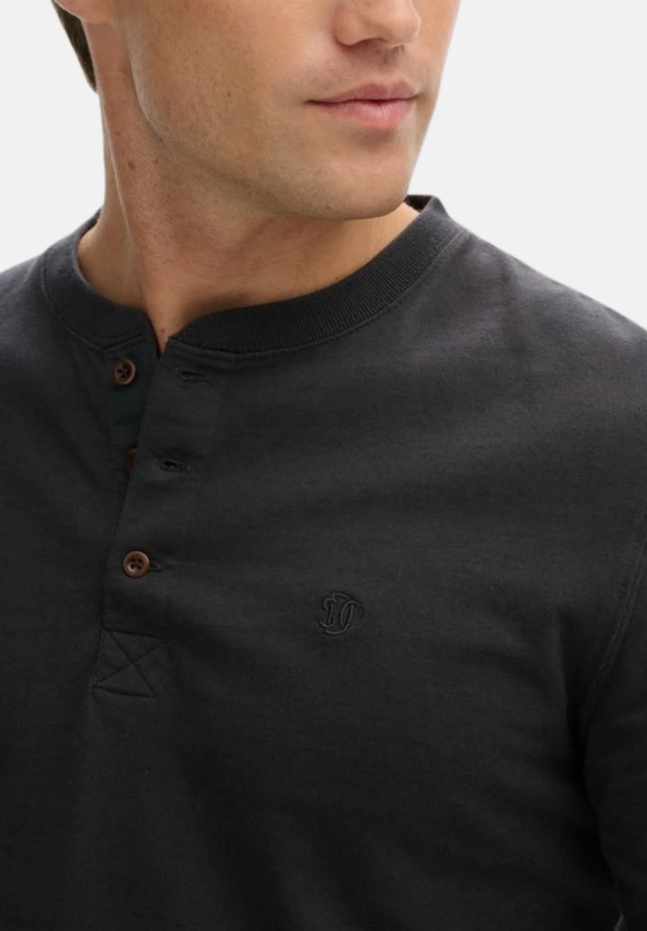 Superdry Classic Essential Grandad Top | Dark Charcoal