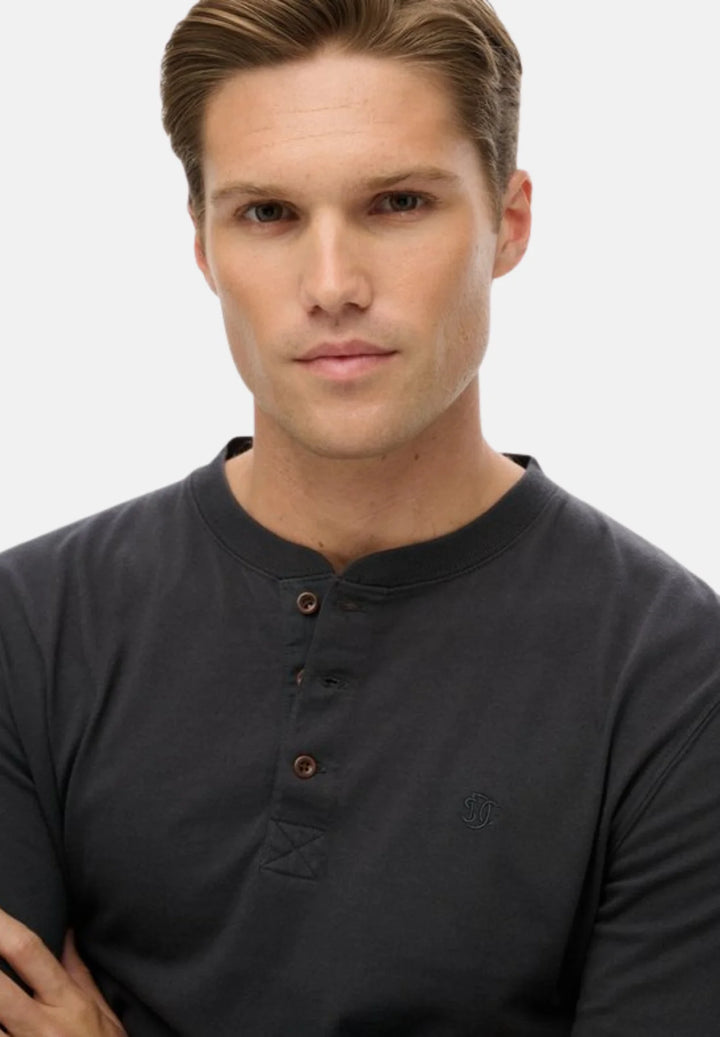Superdry Classic Essential Grandad Top | Dark Charcoal