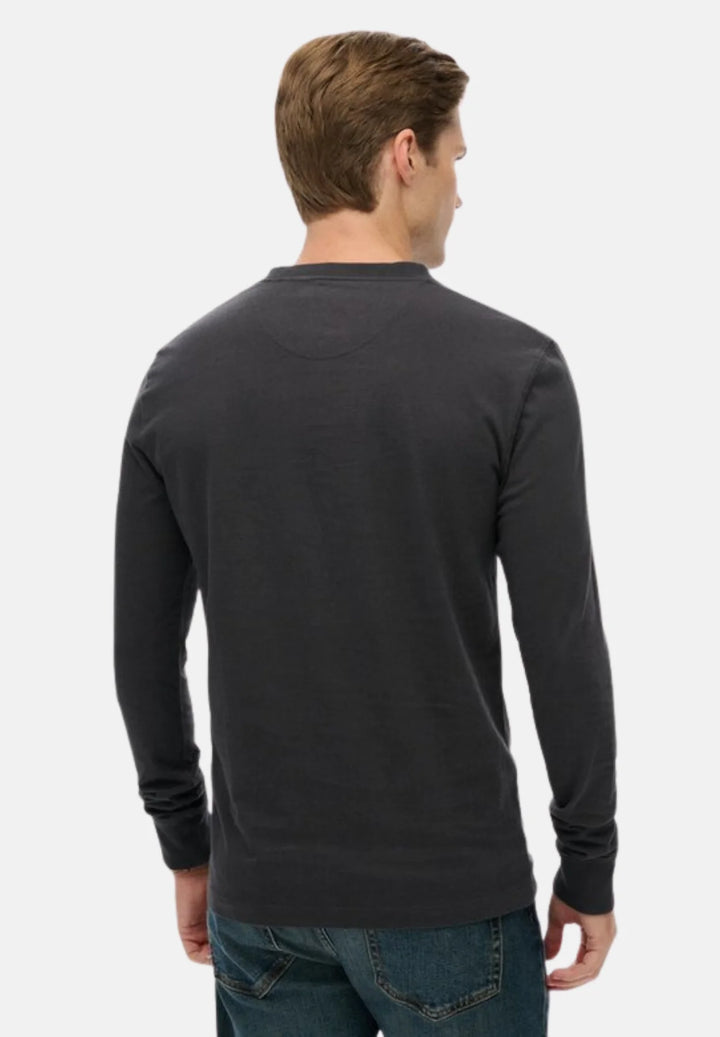 Superdry Classic Essential Grandad Top | Dark Charcoal