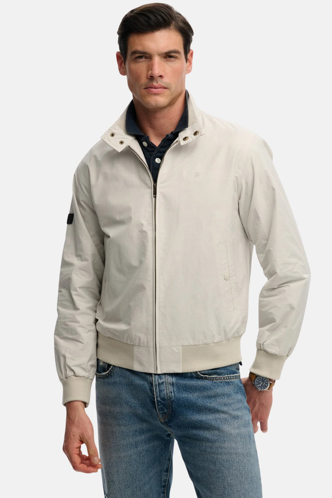 Superdry Classic Harrington Jacket | Rainy Day Grey