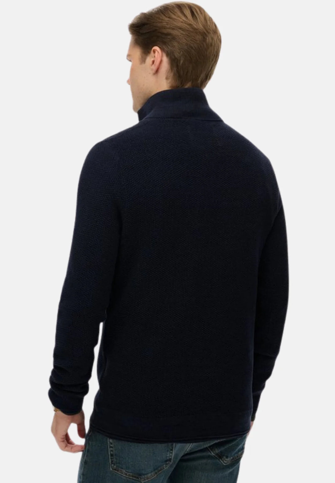Superdry Cotton Texture Half-Zip Jumper | Eclipse Navy Twist