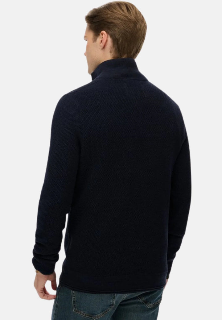 Superdry Cotton Texture Half-Zip Jumper | Eclipse Navy Twist