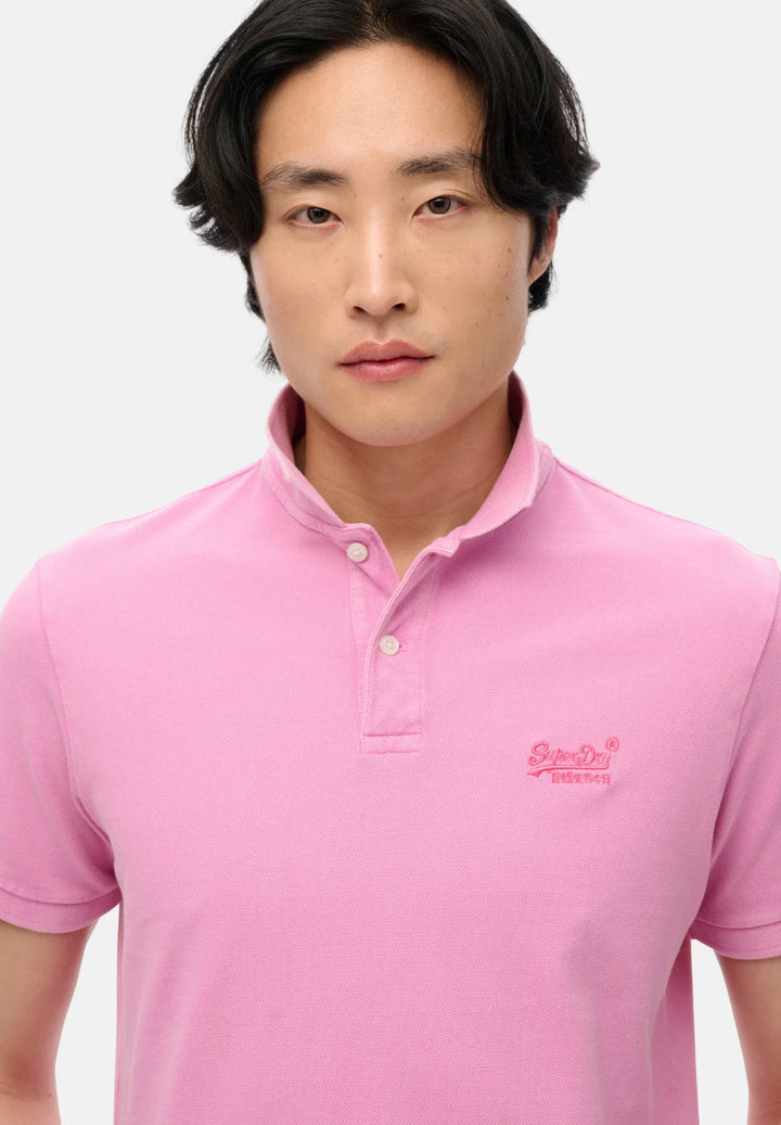 Superdry Destroyed Polo Shirt | Fuchsia Pink