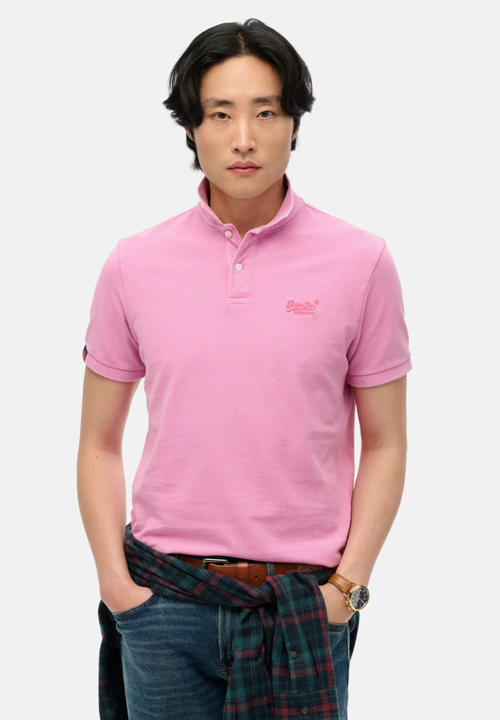 Superdry Destroyed Polo Shirt | Fuchsia Pink