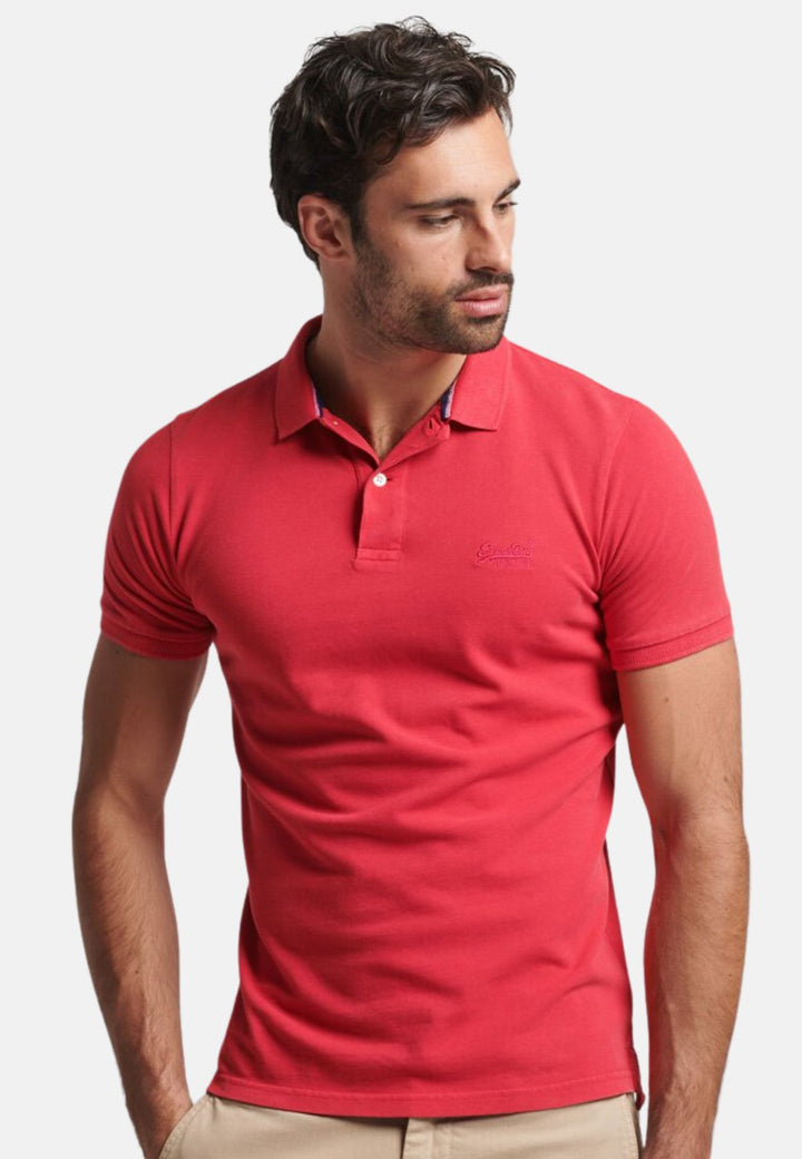Superdry Destroyed Polo Shirt | Raspberry Pink