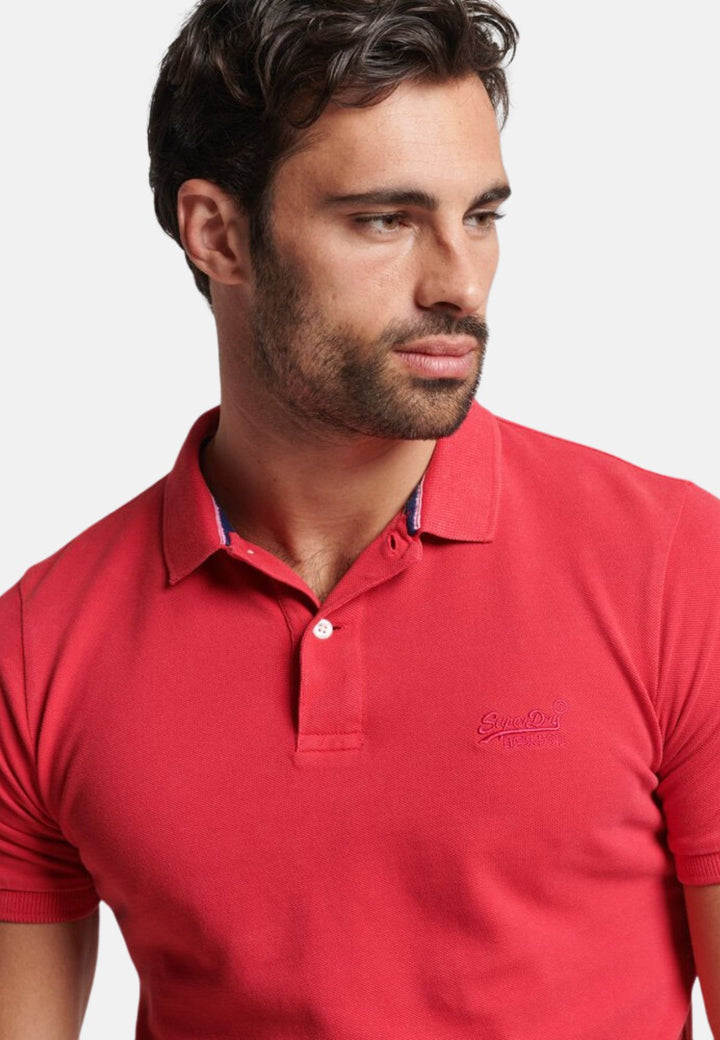 Superdry Destroyed Polo Shirt | Raspberry Pink