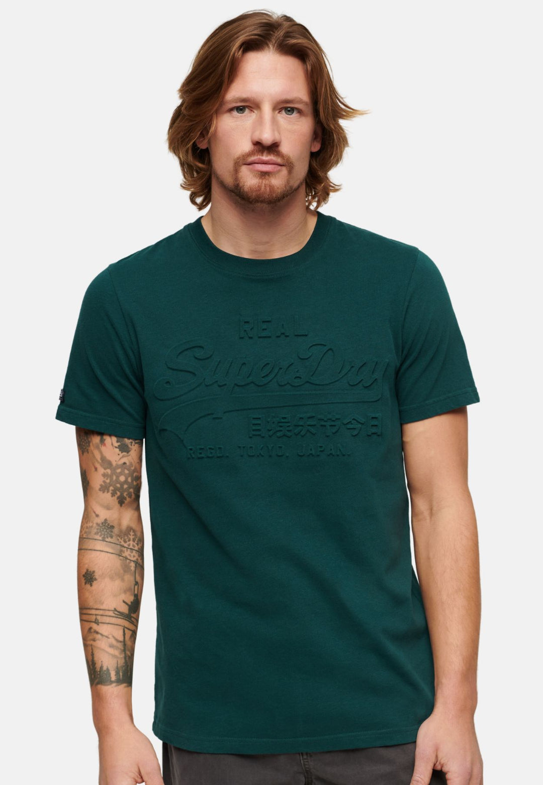 Superdry Embossed Vintage Logo T-Shirt | Dark Pine