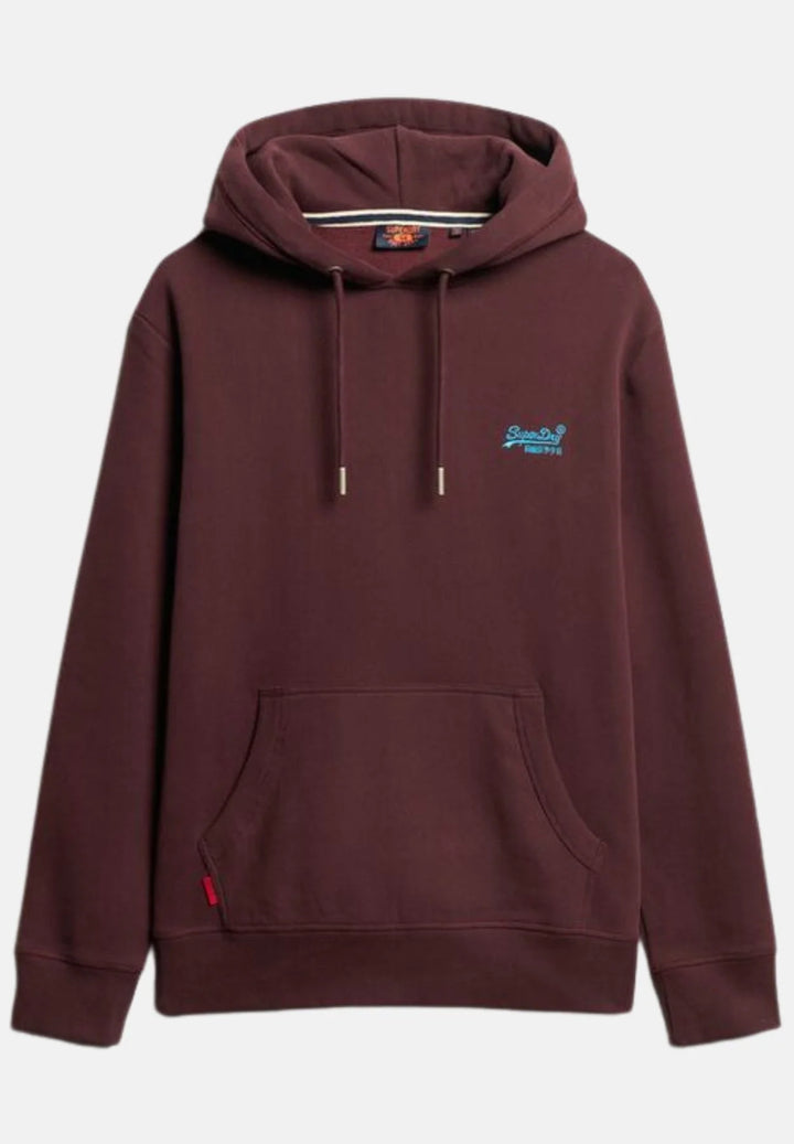 Superdry Essential Logo Hoodie | Rich Deep Burgundy