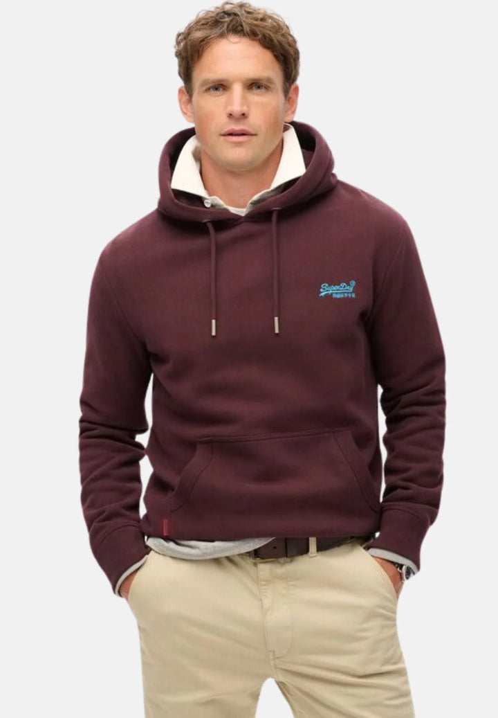 Superdry Essential Logo Hoodie | Rich Deep Burgundy