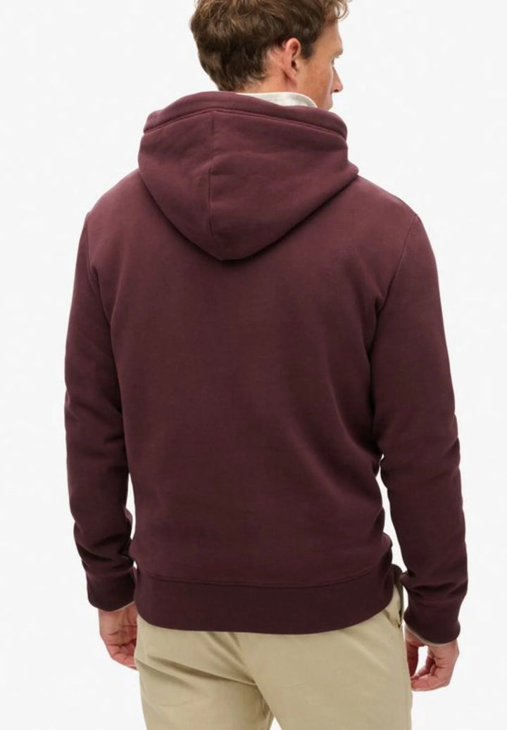 Superdry Essential Logo Hoodie | Rich Deep Burgundy