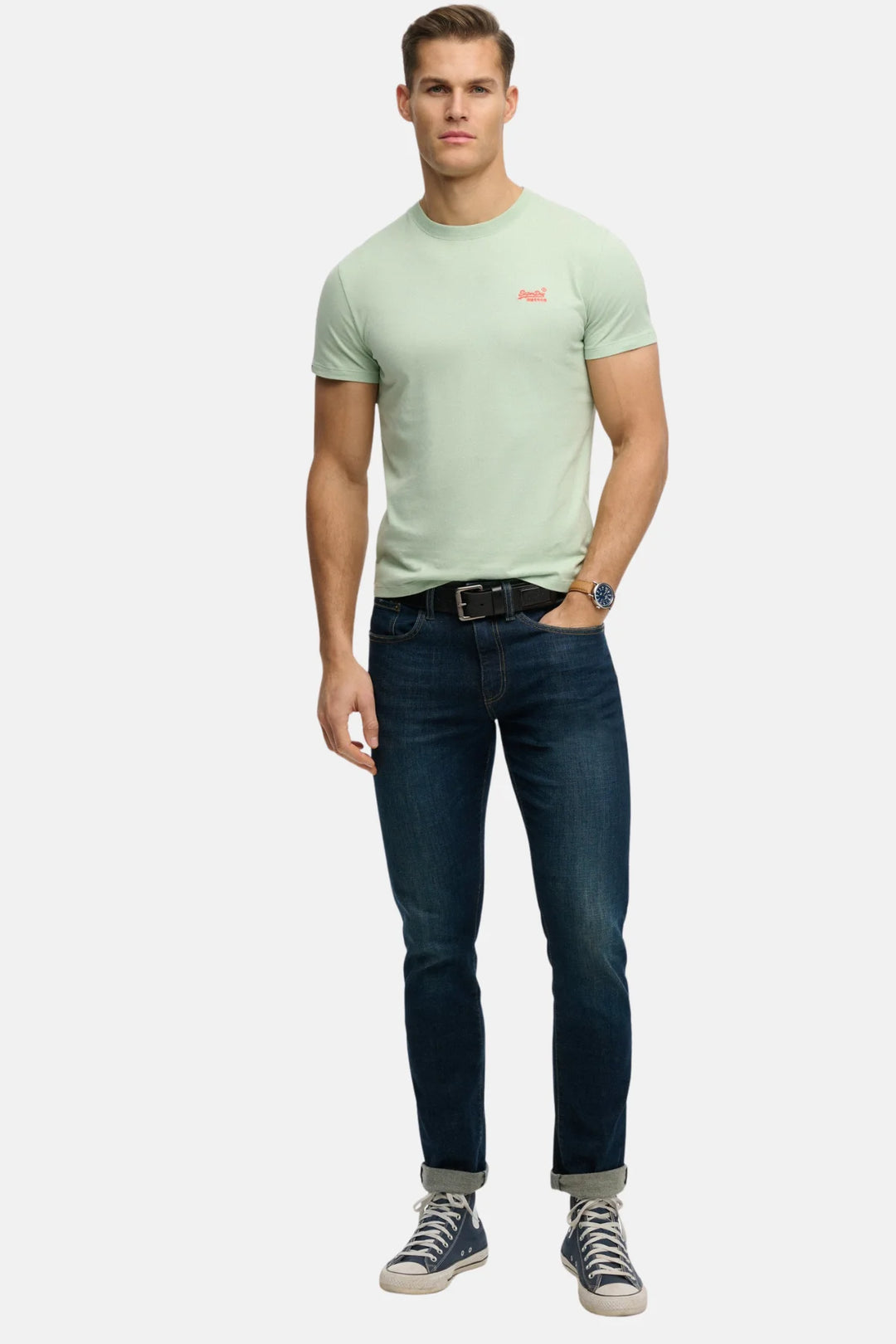 Superdry Essential Logo T-Shirt | Cameo Green/Red