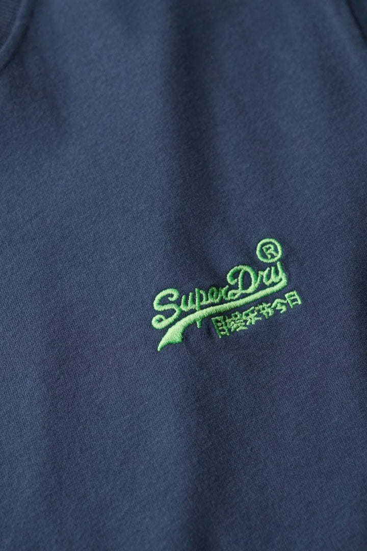 Superdry Essential Logo T-Shirt | Classic Navy/Fluro Lime