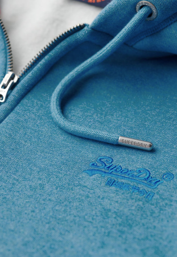 Superdry Essential Logo Zip Hoodie | Capri Blue Grit