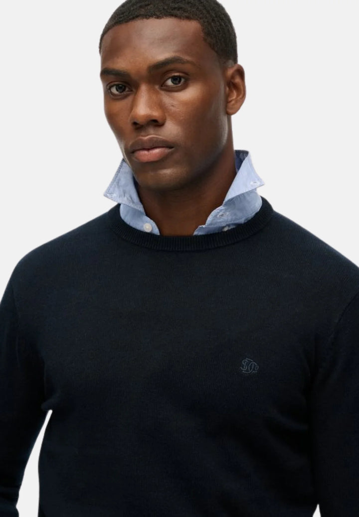 Superdry Essentials Cotton Crew Jumper | Eclipse Navy Marl