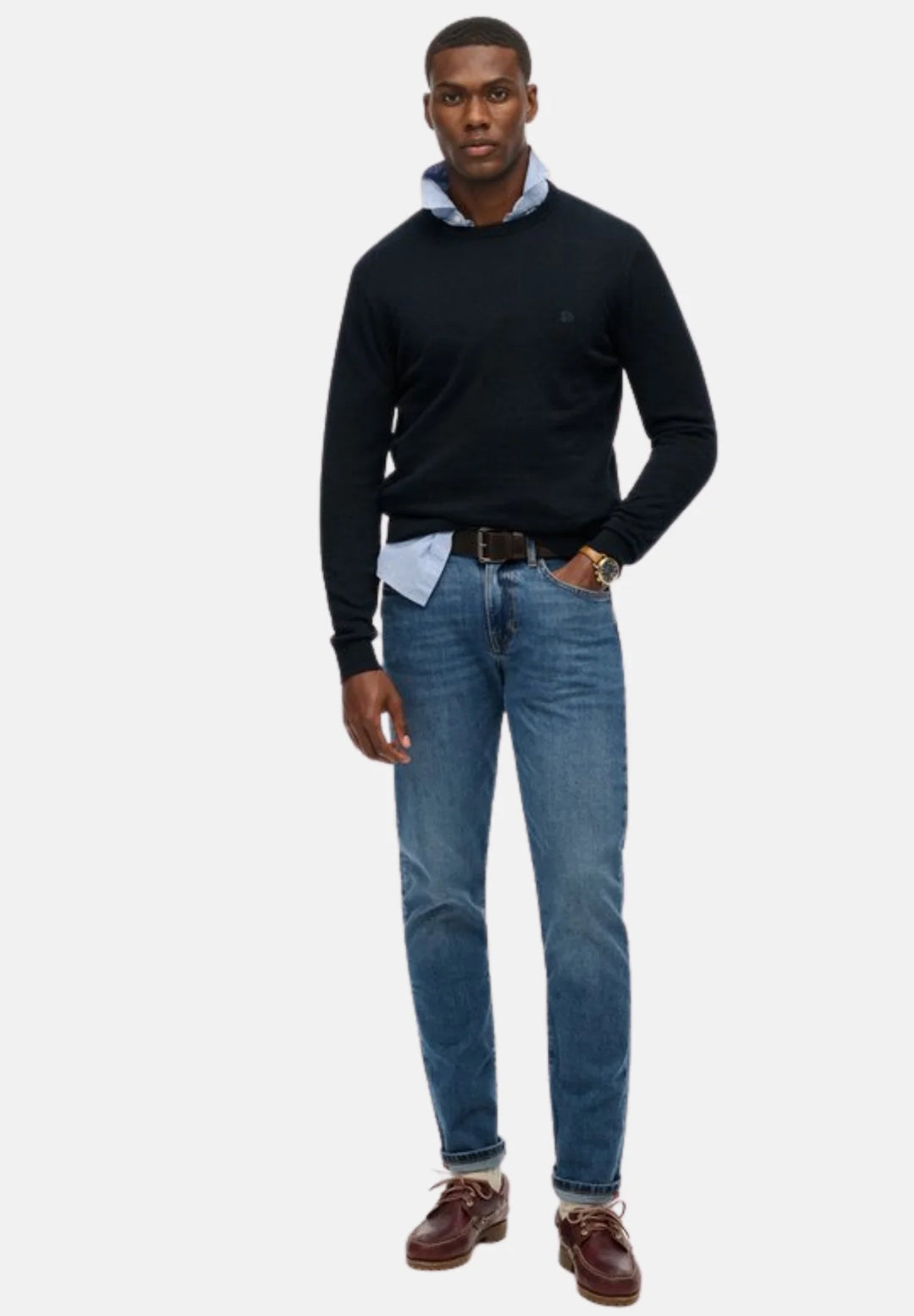 Superdry Essentials Cotton Crew Jumper | Eclipse Navy Marl