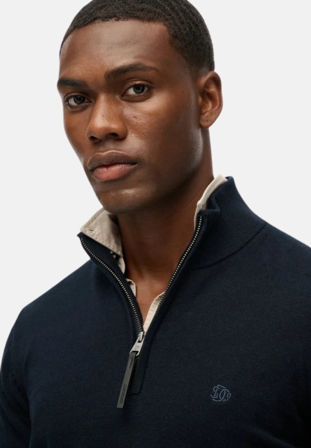 Superdry Essentials Cotton Half Zip Jumper | Eclipse Navy Marl