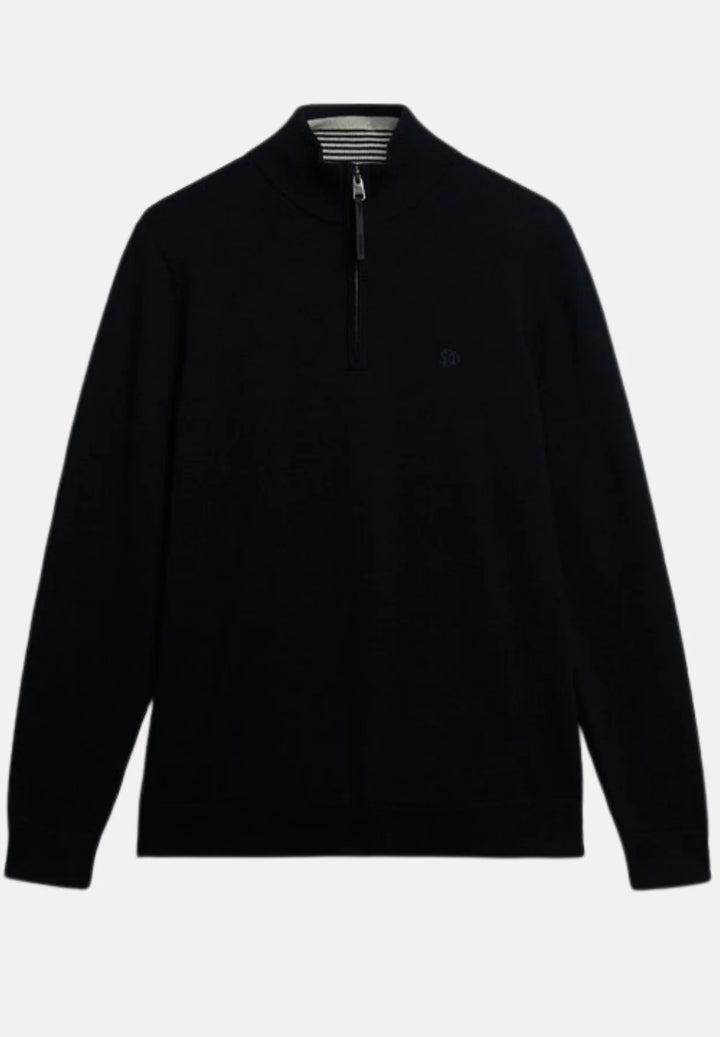 Superdry Essentials Cotton Half Zip Jumper | Eclipse Navy Marl