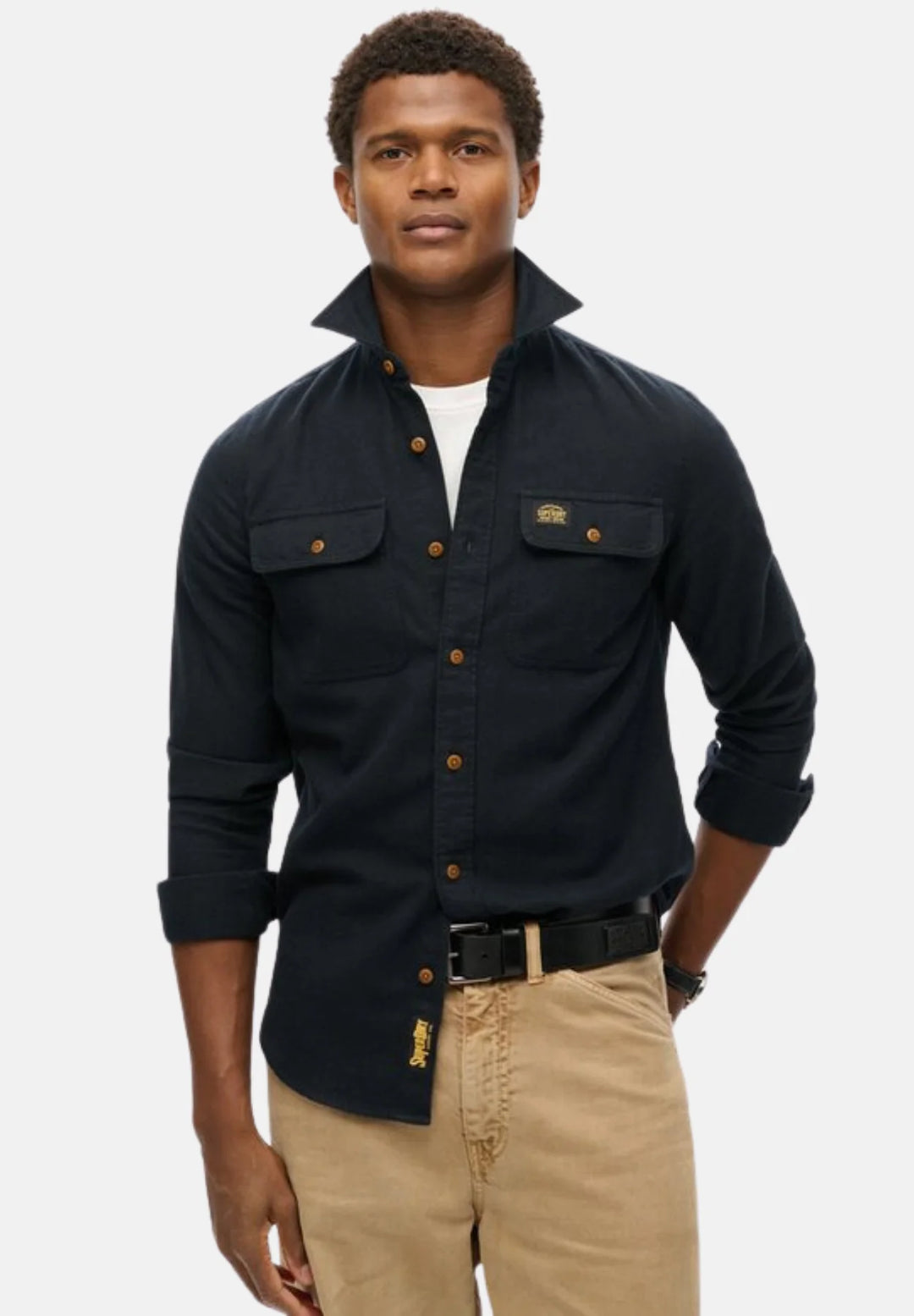 Superdry Flannel Workwear Overshirt | Jet Black