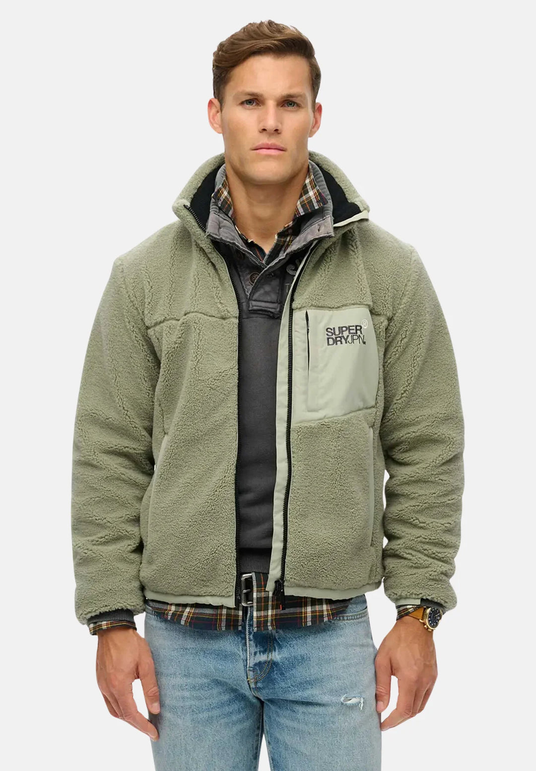 Superdry Fleece Trekker Jacket | Seagrass Green