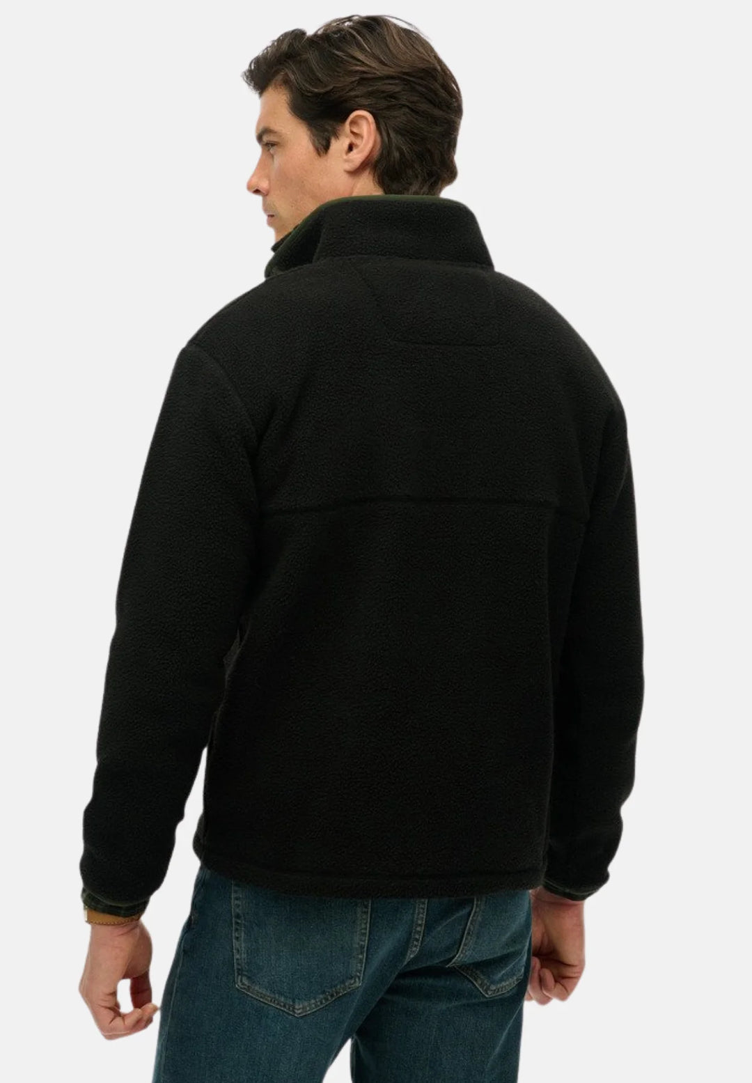 Superdry Fuji Half Snap Fleece | Black