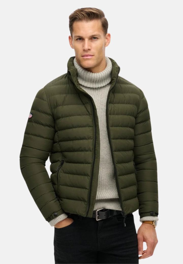 Superdry Fuji Printed Padded Jacket | Dark Green Moss