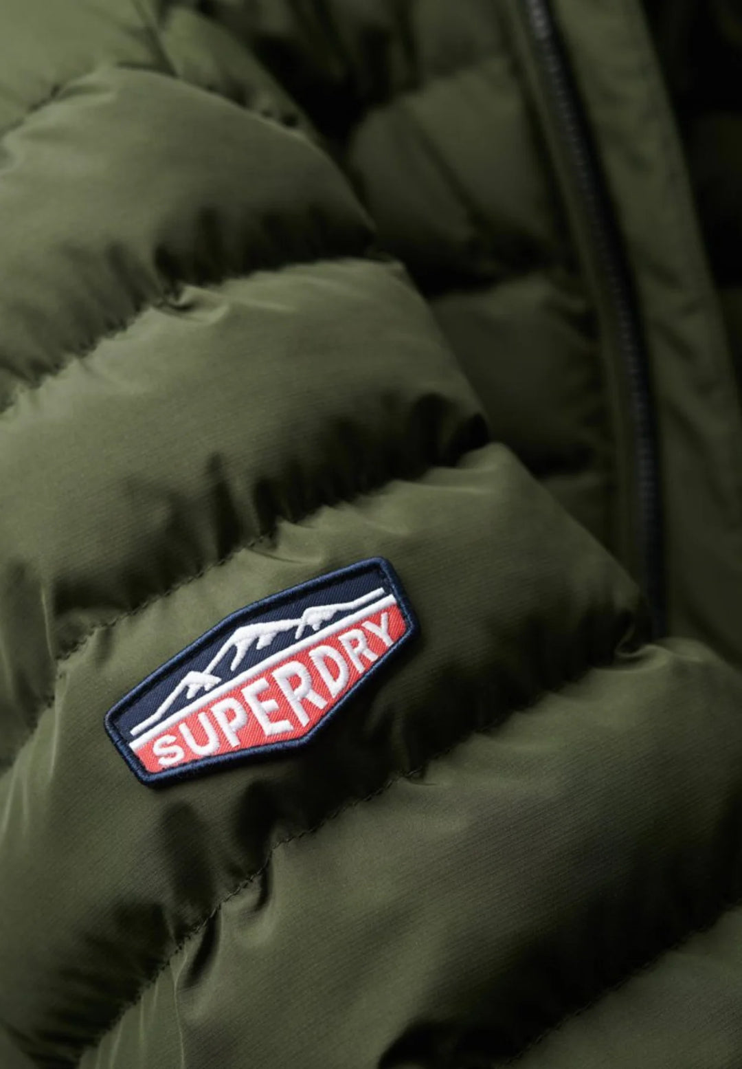 Superdry Fuji Printed Padded Jacket | Dark Green Moss