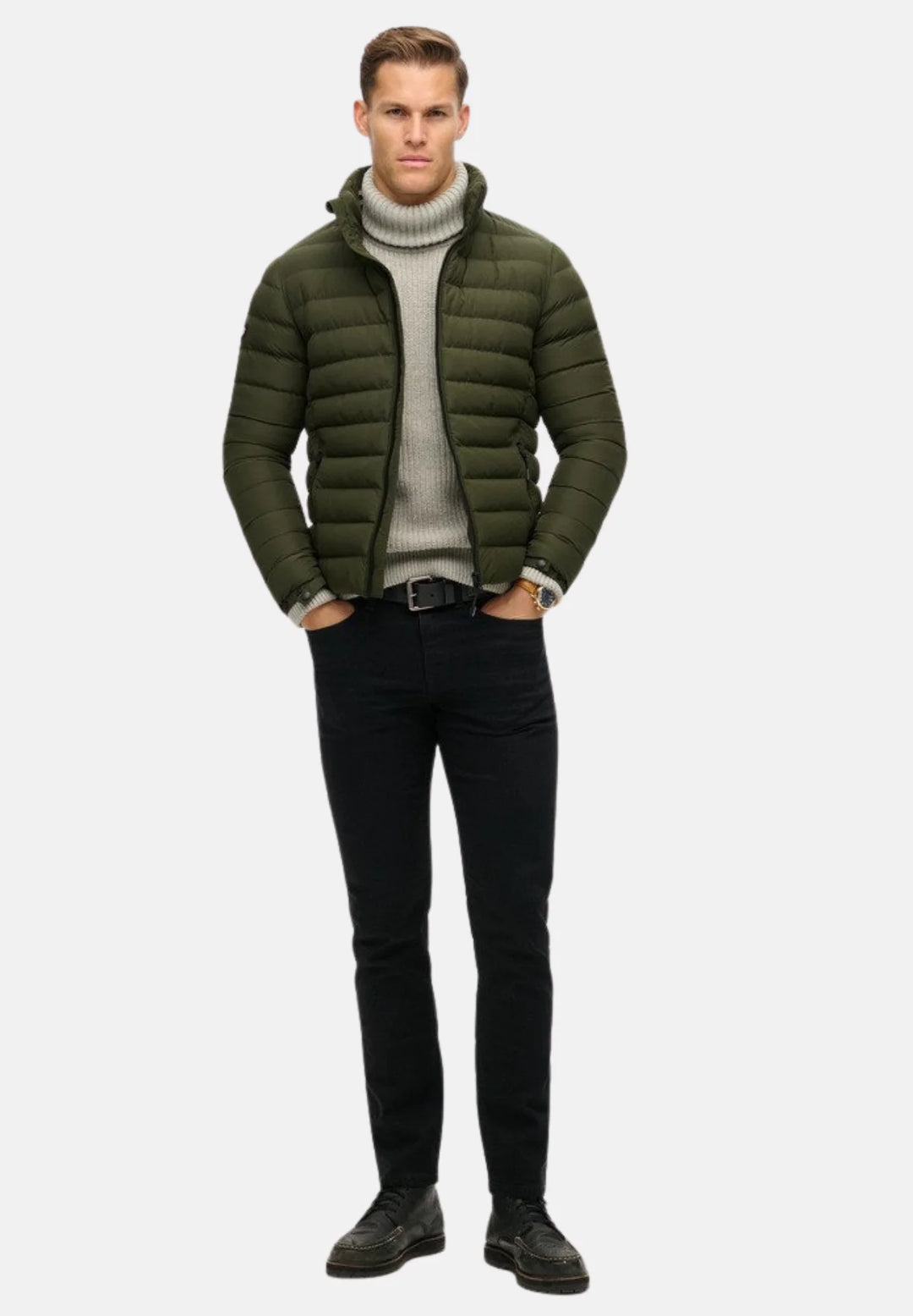 Superdry Fuji Printed Padded Jacket | Dark Green Moss
