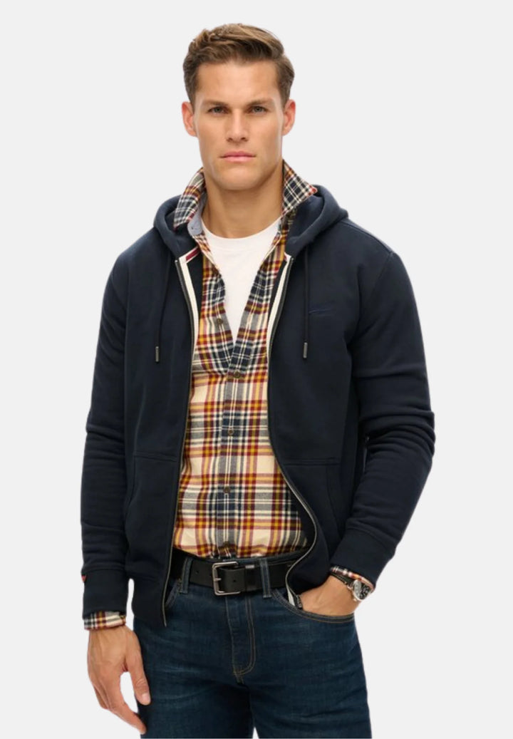 Superdry Half Brushed Zip Hoodie | Eclipse Navy