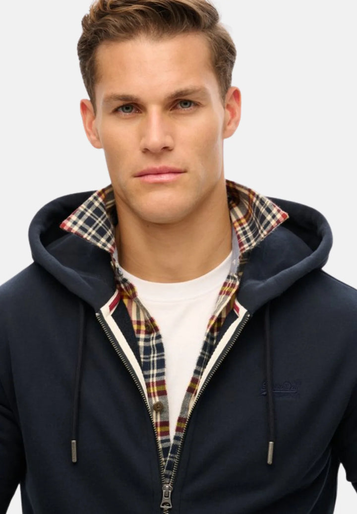 Superdry Half Brushed Zip Hoodie | Eclipse Navy