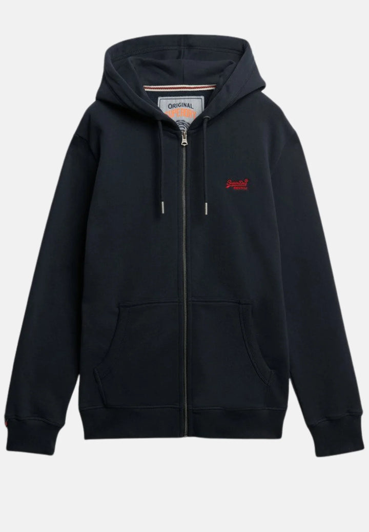 Superdry Half Brushed Zip Hoodie | Eclipse Navy, Red