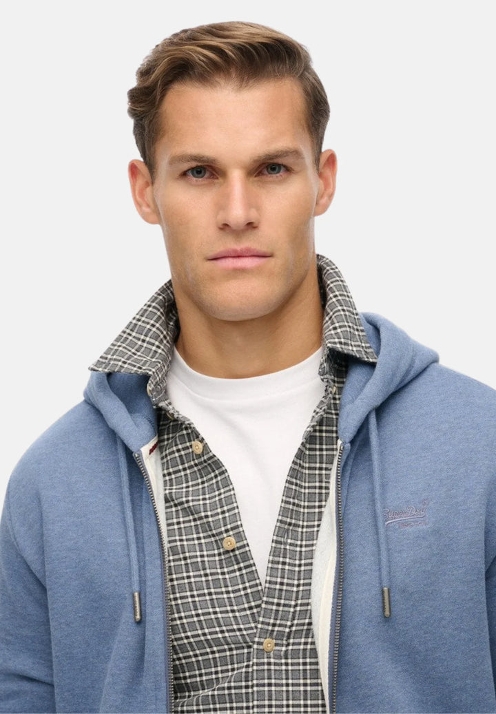 Superdry Half Brushed Zip Hoodie | Jeans Blue Marl