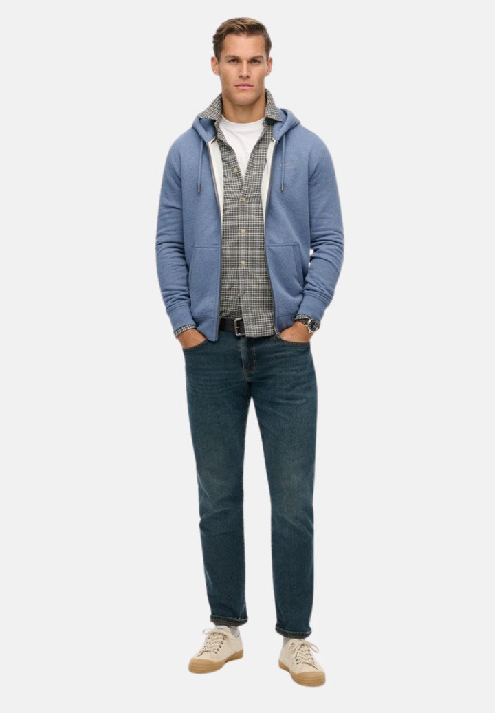 Superdry Half Brushed Zip Hoodie | Jeans Blue Marl
