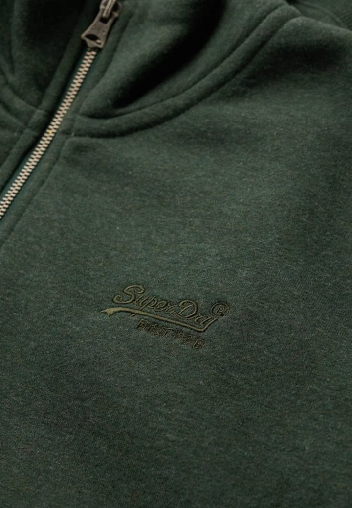 Superdry Henley Half Zip Top | Deep Forest Marl
