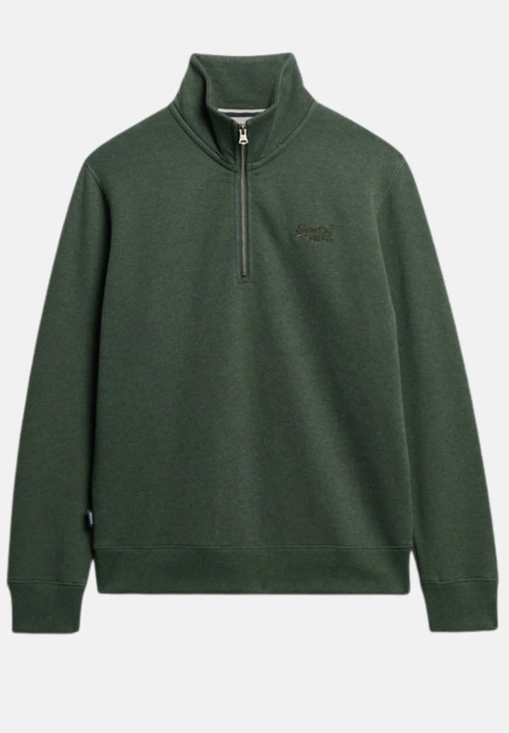 Superdry Henley Half Zip Top | Deep Forest Marl