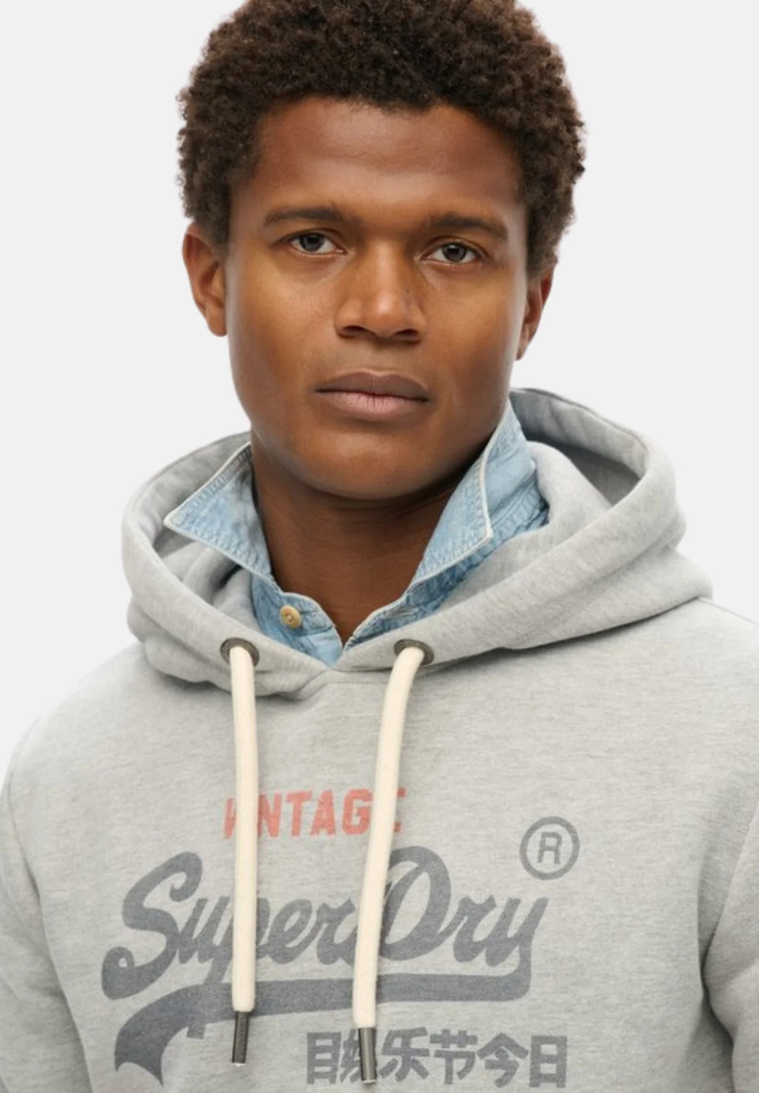 Superdry Heritage Relaxed Hoodie | College Grey Marl