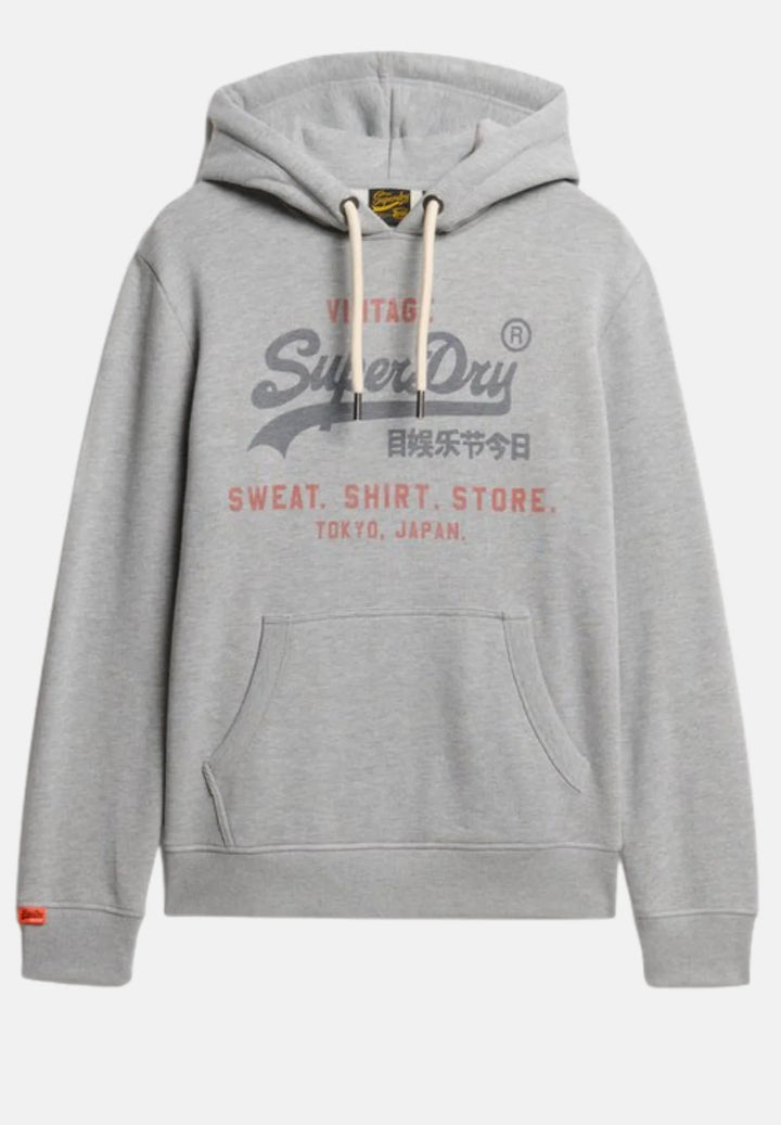 Superdry Heritage Relaxed Hoodie | College Grey Marl